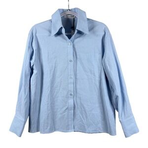 COMMENSE Womens S Shirt Blue Button Down Coastal Minimalist Officecore NWT‎